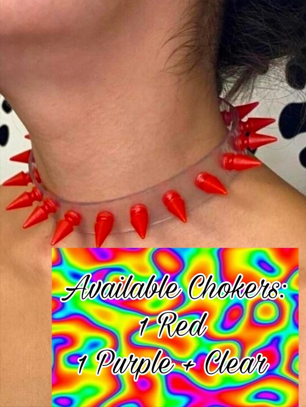 Multicolor Spike Choker Necklaces